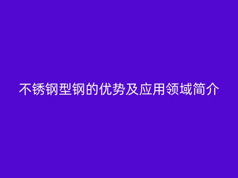 不銹鋼型鋼的優(yōu)勢及應用領域簡介