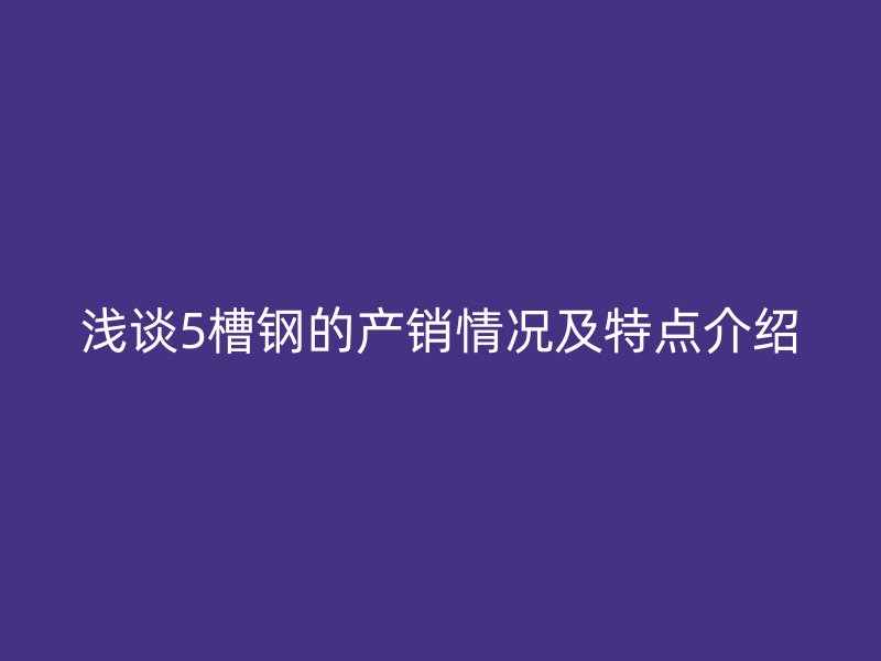 淺談5槽鋼的產(chǎn)銷情況及特點介紹