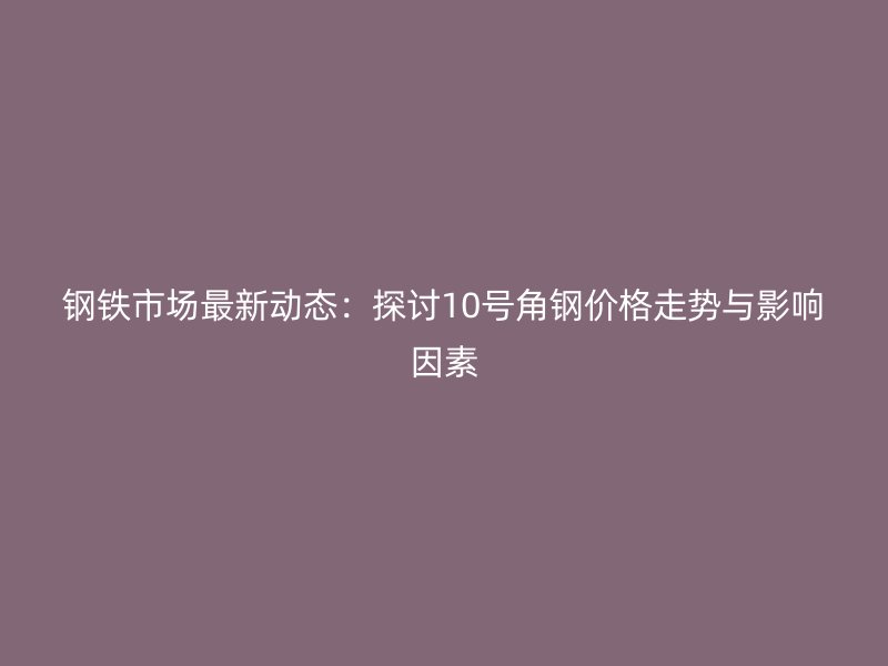 鋼鐵市場最新動態(tài)：探討10號角鋼價格走勢與影響因素