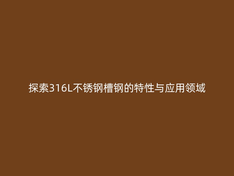 探索316L不銹鋼槽鋼的特性與應用領域