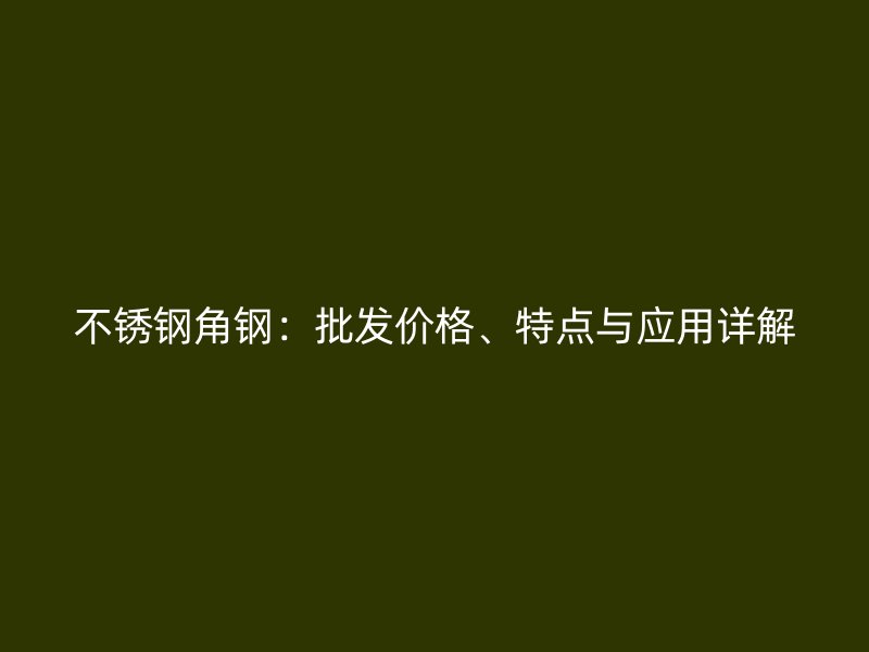 不銹鋼角鋼：批發(fā)價(jià)格、特點(diǎn)與應(yīng)用詳解