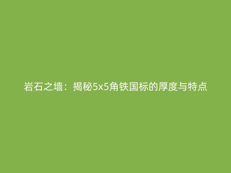 巖石之墻：揭秘5x5角鐵國標(biāo)的厚度與特點(diǎn)