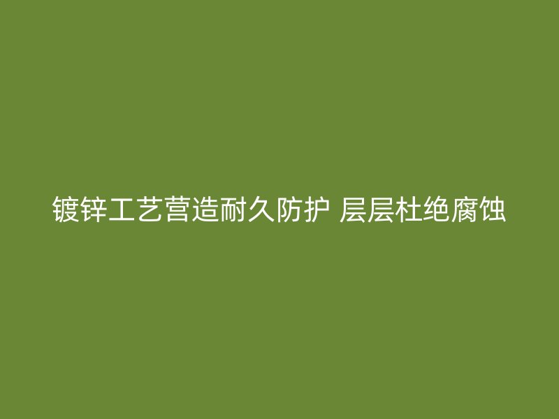 鍍鋅工藝營(yíng)造耐久防護(hù) 層層杜絕腐蝕
