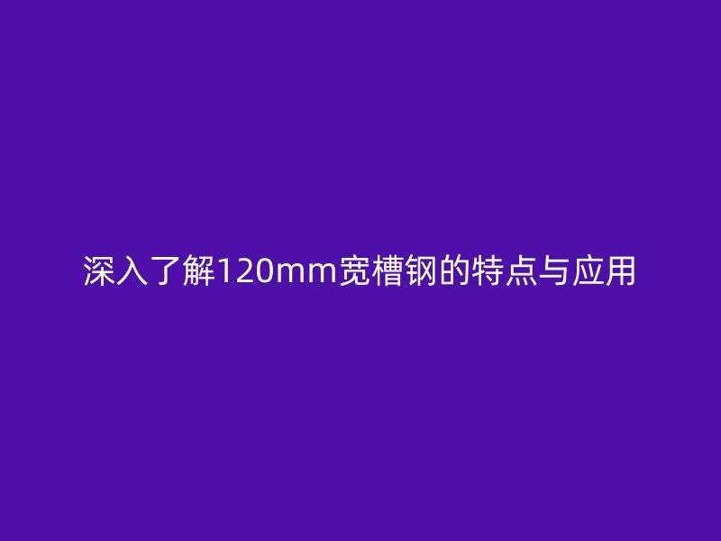 深入了解120mm寬槽鋼的特點與應(yīng)用