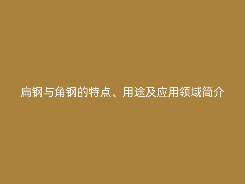 扁鋼與角鋼的特點(diǎn)、用途及應(yīng)用領(lǐng)域簡(jiǎn)介