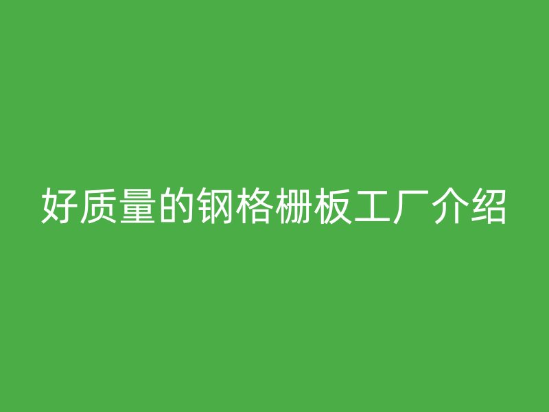好質(zhì)量的鋼格柵板工廠介紹