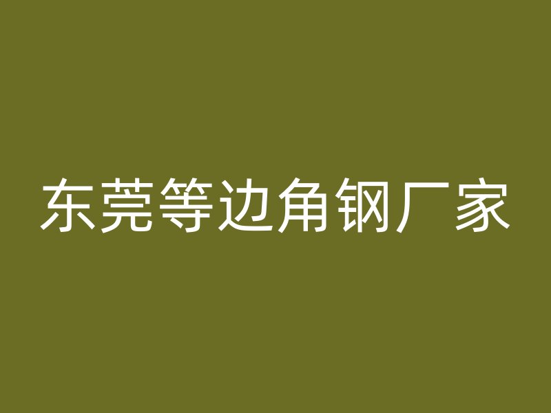 東莞等邊角鋼廠家